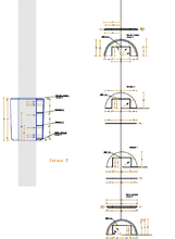 Размещение детали обшивки на колонне(монтажная схема)